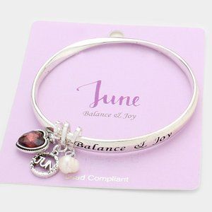 • 'Balance & Joy' June Heart Birthday Stone Bracelet